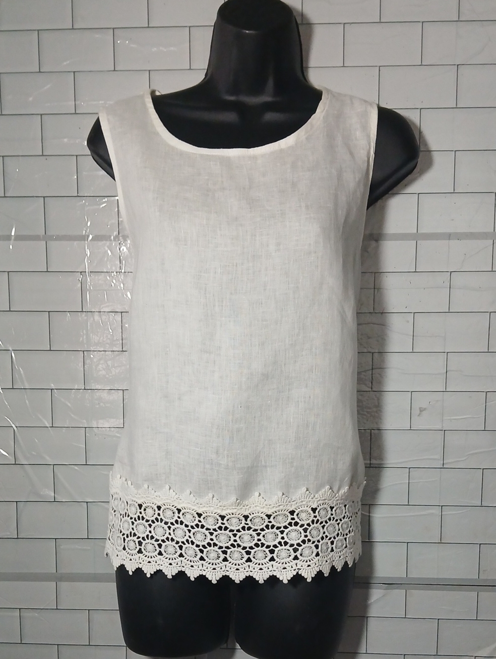 Vintage Marina Luna top 100% linen Size Medium